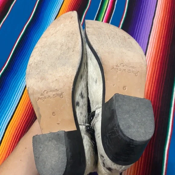 Agave Sky Cowhide Fringe Ankle Boots Size 6 - Picture 4 of 4